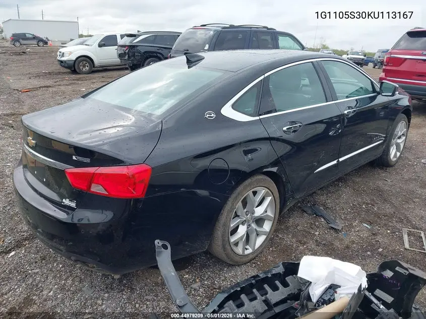 Auction sale of the 2019 Chevrolet Impala , vin: 1G1105S30KU113167, lot number: 44979209
