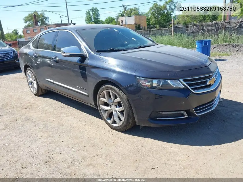 Auction sale of the 2019 Chevrolet Impala , vin: 2G1105S32K9153750, lot number: 45266206