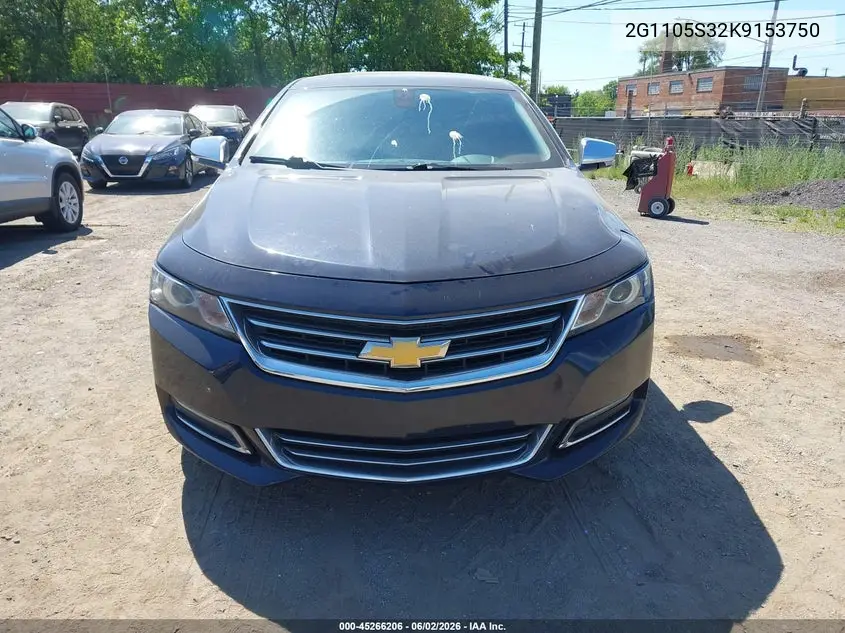 Auction sale of the 2019 Chevrolet Impala , vin: 2G1105S32K9153750, lot number: 45266206