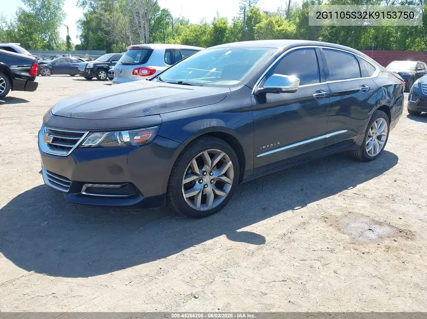 Auction sale of the 2019 Chevrolet Impala , vin: 2G1105S32K9153750, lot number: 45266206