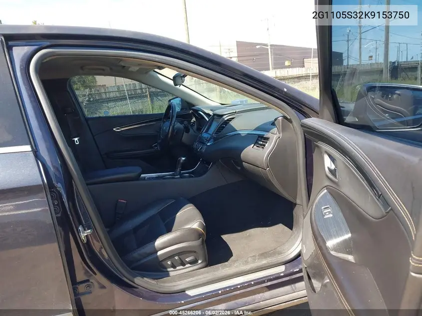 Auction sale of the 2019 Chevrolet Impala , vin: 2G1105S32K9153750, lot number: 45266206