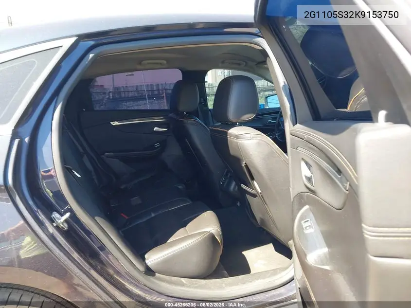Auction sale of the 2019 Chevrolet Impala , vin: 2G1105S32K9153750, lot number: 45266206