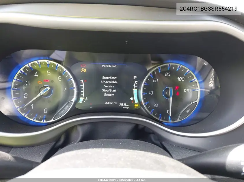 Auction sale of the 2025 Chrysler Pacifica , vin: 2C4RC1BG3SR554219, lot number: 44719020