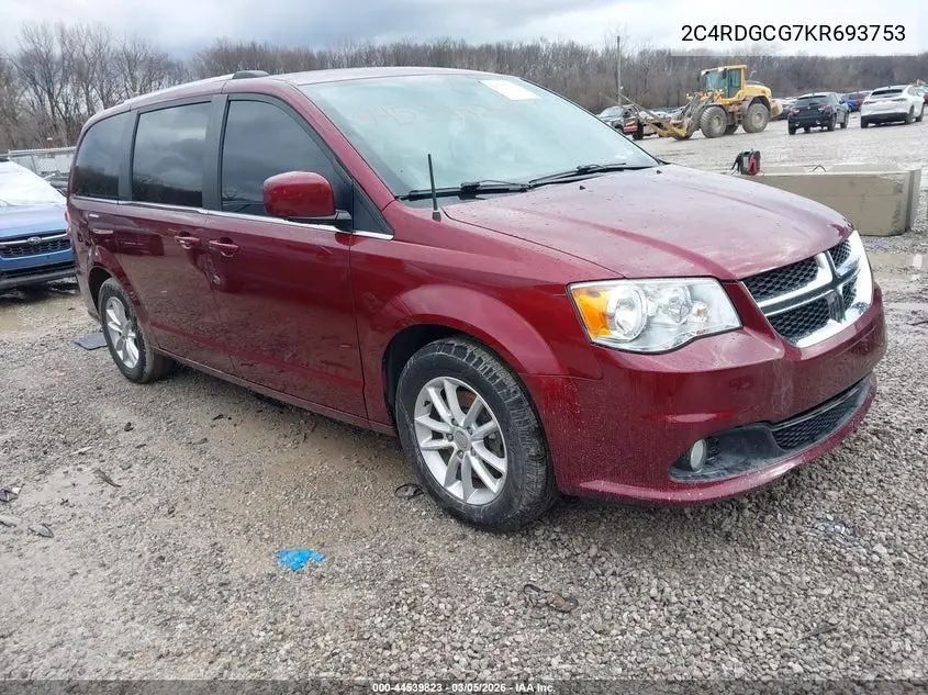 Auction sale of the 2019 Dodge Caravan , vin: 2C4RDGCG7KR693753, lot number: 44539823