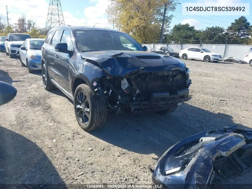 Auction sale of the 2025 Dodge Durango , vin: 1C4SDJCT8SC539492, lot number: 12443043