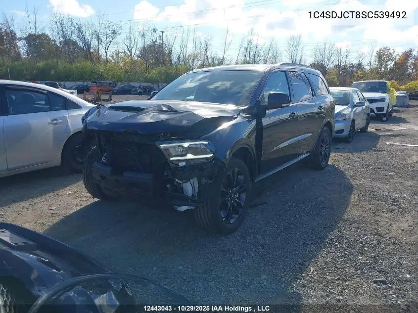 Auction sale of the 2025 Dodge Durango , vin: 1C4SDJCT8SC539492, lot number: 12443043