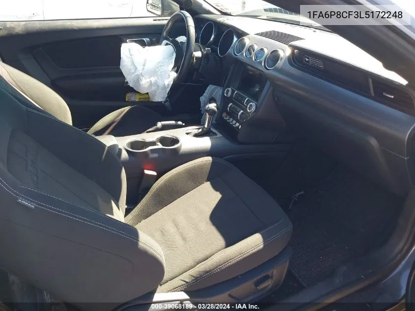 Auction sale of the 2020 Ford Mustang , vin: 1FA6P8CF3L5172248, lot number: 39068189