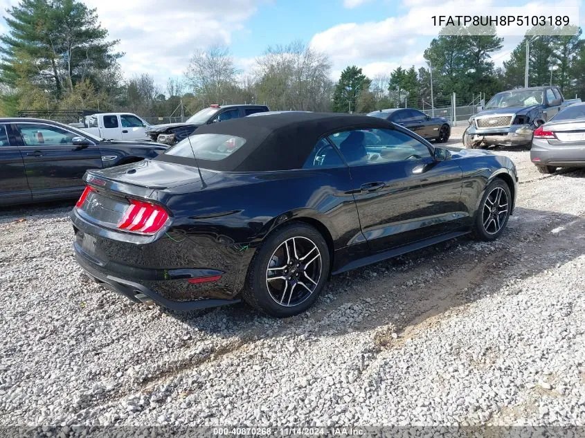 Auction sale of the 2023 Ford Mustang , vin: 1FATP8UH8P5103189, lot number: 40870268