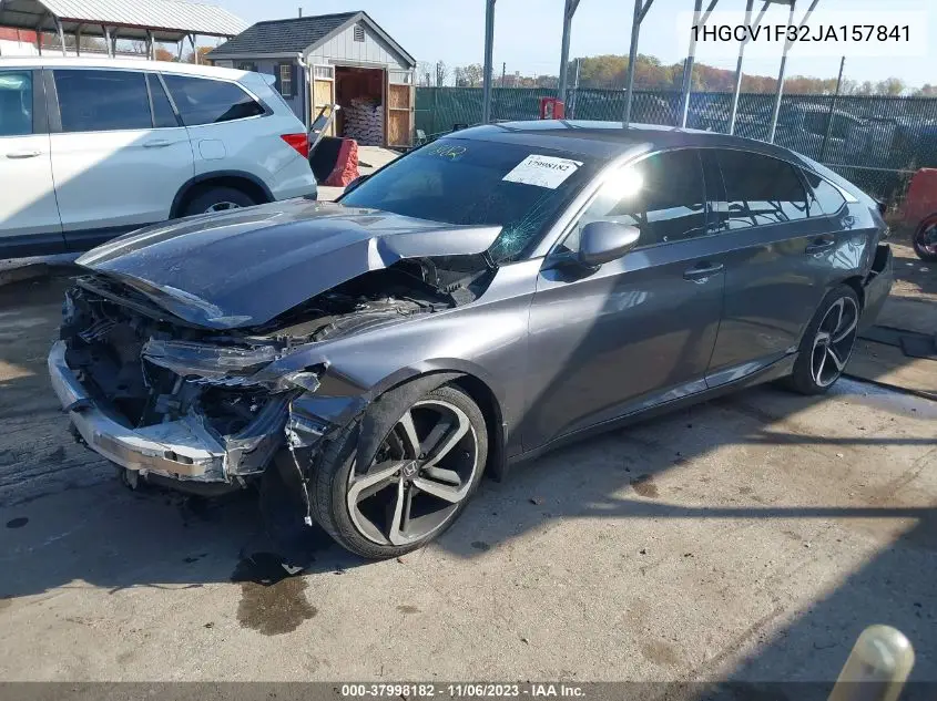 Auction sale of the 2018 Honda Accord , vin: 1HGCV1F32JA157841, lot number: 37998182