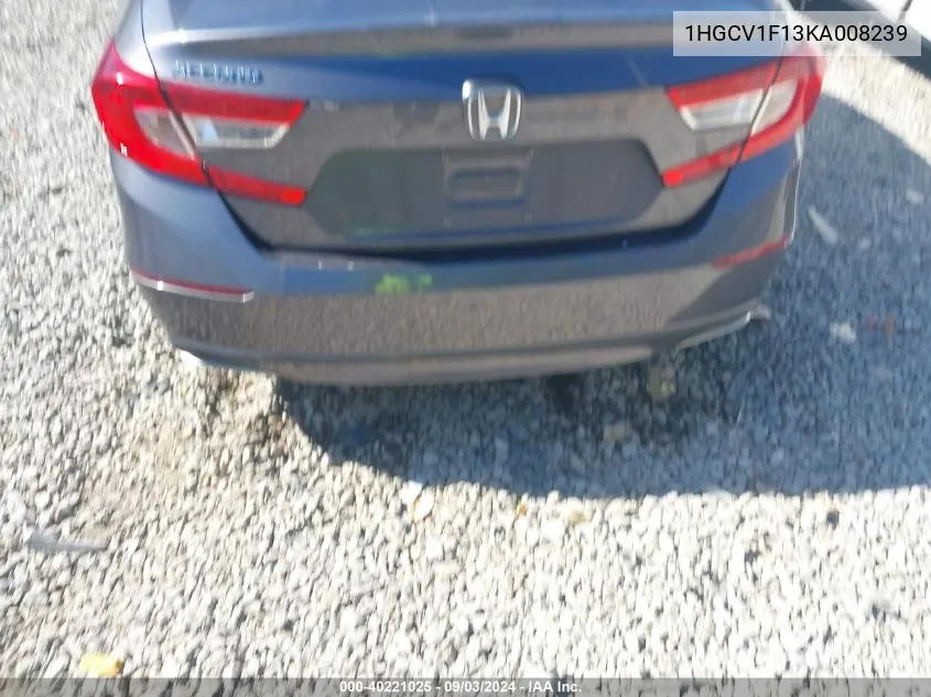 Auction sale of the 2019 Honda Accord , vin: 1HGCV1F13KA008239, lot number: 40221025