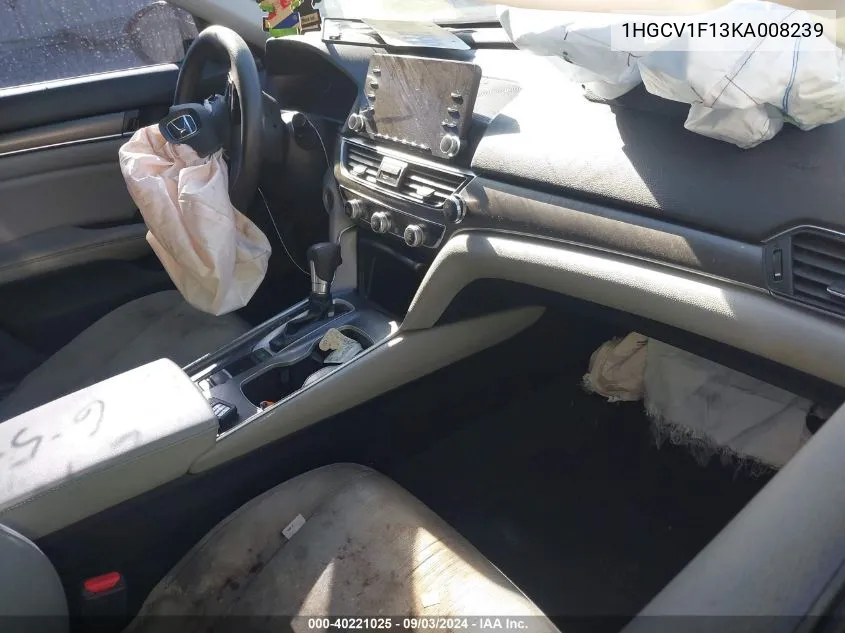 Auction sale of the 2019 Honda Accord , vin: 1HGCV1F13KA008239, lot number: 40221025