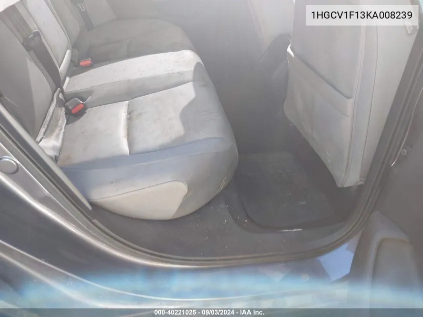 Auction sale of the 2019 Honda Accord , vin: 1HGCV1F13KA008239, lot number: 40221025