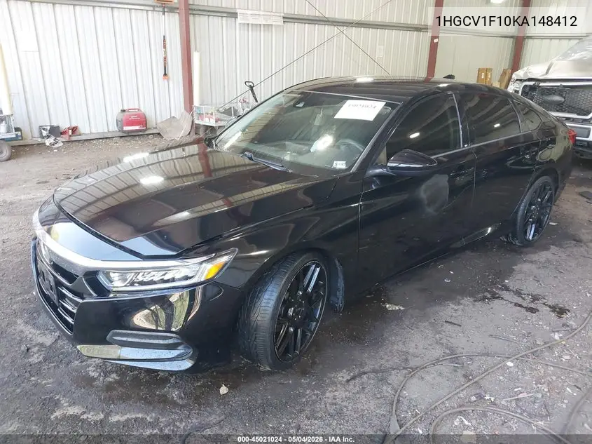 Auction sale of the 2019 Honda Accord , vin: 1HGCV1F10KA148412, lot number: 45021024