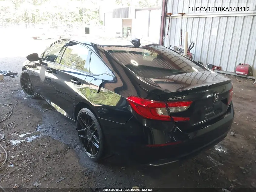 Auction sale of the 2019 Honda Accord , vin: 1HGCV1F10KA148412, lot number: 45021024