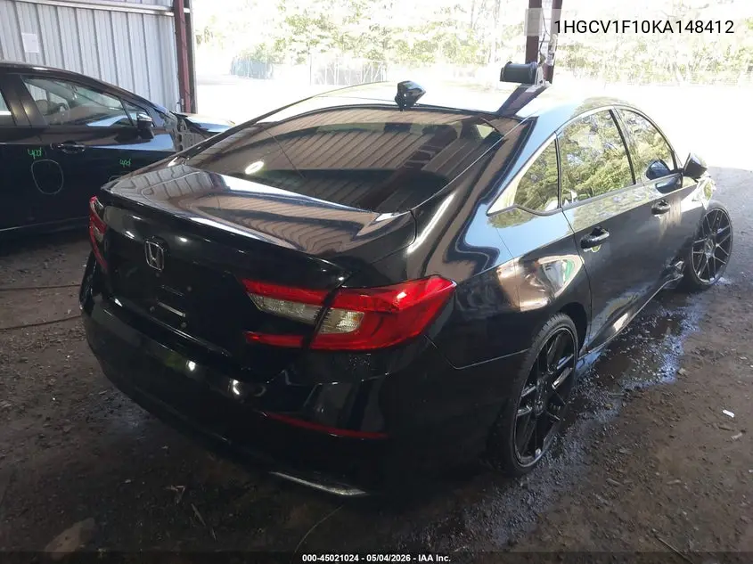 Auction sale of the 2019 Honda Accord , vin: 1HGCV1F10KA148412, lot number: 45021024