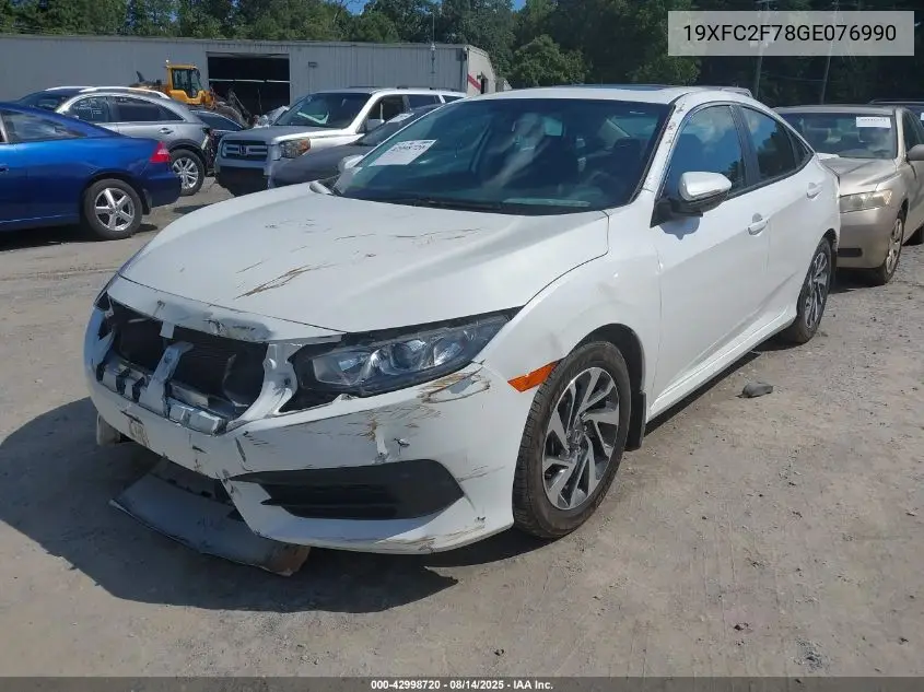 Auction sale of the 2016 Honda Civic , vin: 19XFC2F78GE076990, lot number: 42998720