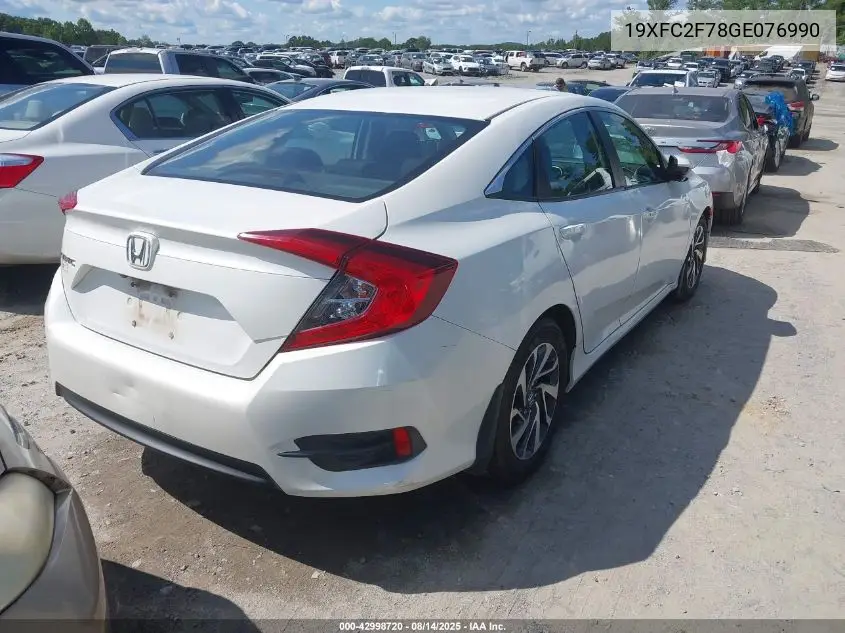 Auction sale of the 2016 Honda Civic , vin: 19XFC2F78GE076990, lot number: 42998720