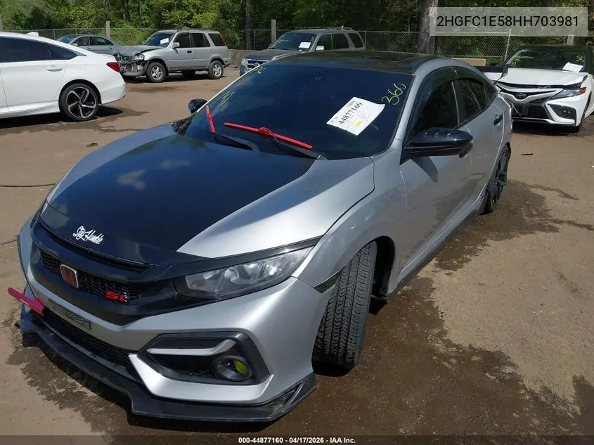 Auction sale of the 2017 Honda Civic , vin: 2HGFC1E58HH703981, lot number: 44877160