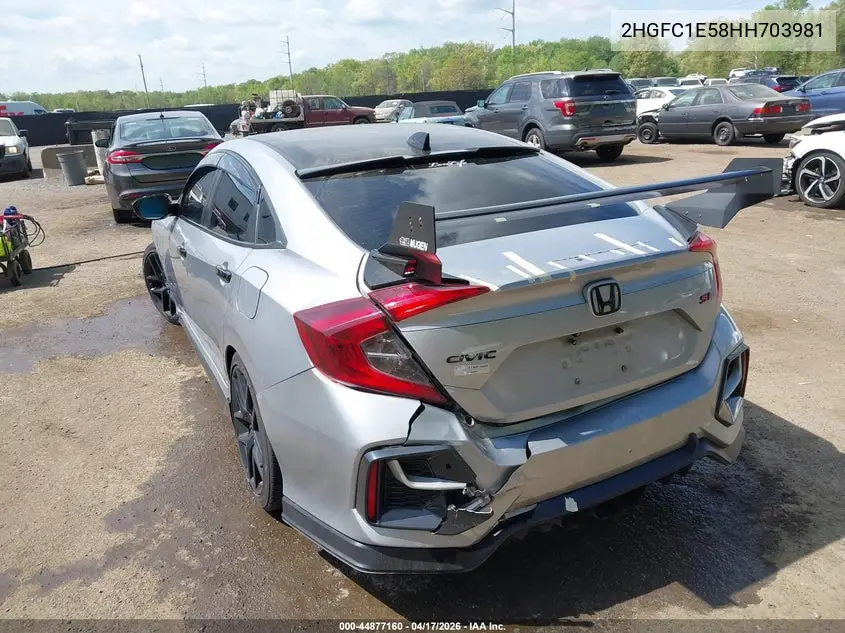 Auction sale of the 2017 Honda Civic , vin: 2HGFC1E58HH703981, lot number: 44877160