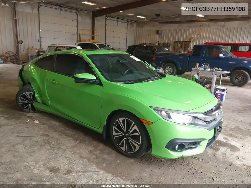 Auction sale of the 2017 Honda Civic , vin: 2HGFC3B77HH359108, lot number: 45476893
