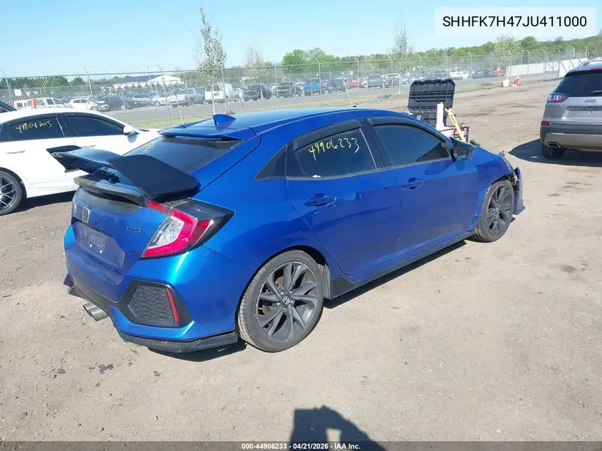 Auction sale of the 2018 Honda Civic , vin: SHHFK7H47JU411000, lot number: 44906233