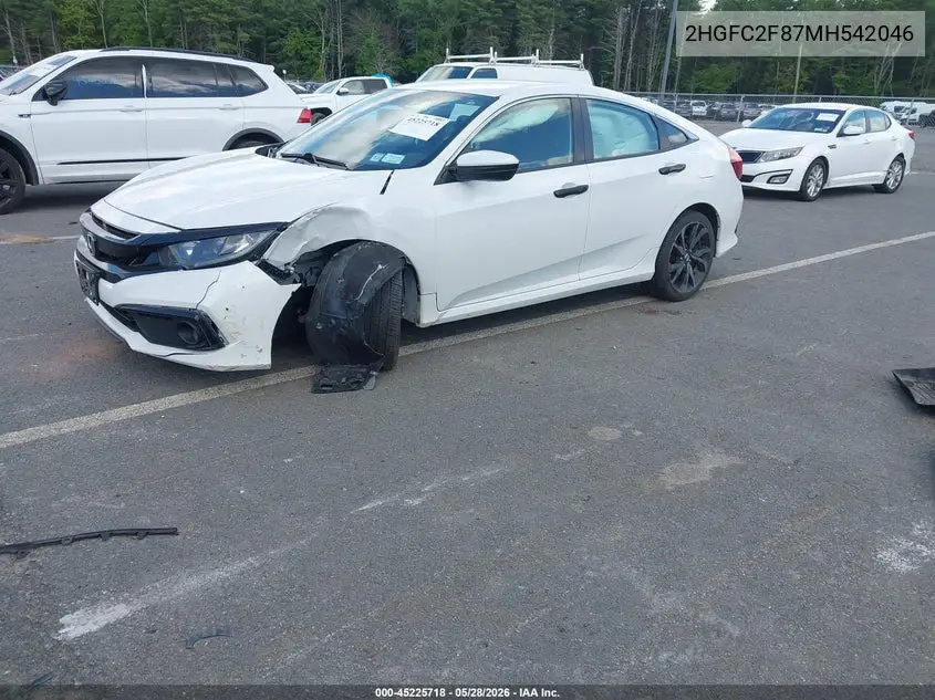 Auction sale of the 2021 Honda Civic , vin: 2HGFC2F87MH542046, lot number: 45225718