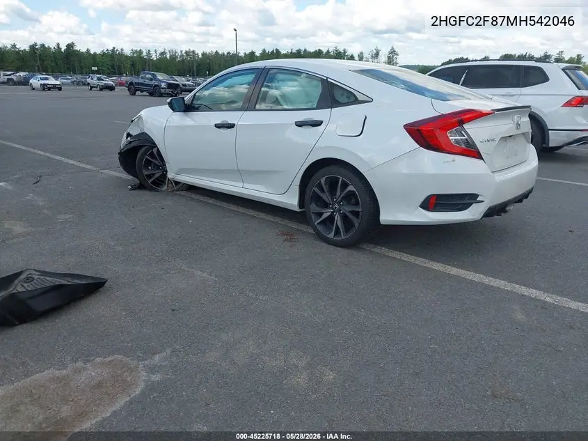 Auction sale of the 2021 Honda Civic , vin: 2HGFC2F87MH542046, lot number: 45225718