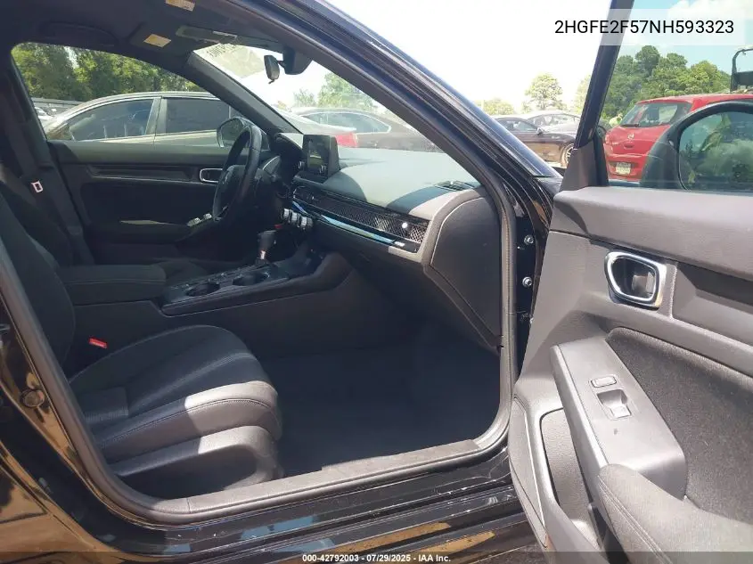 Auction sale of the 2022 Honda Civic , vin: 2HGFE2F57NH593323, lot number: 42792003