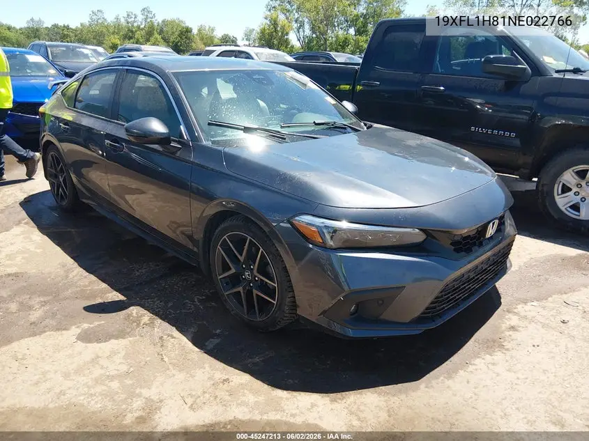 Auction sale of the 2022 Honda Civic , vin: 19XFL1H81NE022766, lot number: 45247213