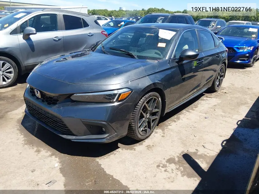 Auction sale of the 2022 Honda Civic , vin: 19XFL1H81NE022766, lot number: 45247213