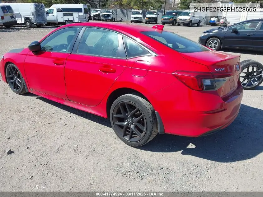 Auction sale of the 2023 Honda Civic , vin: 2HGFE2F53PH528665, lot number: 41774924
