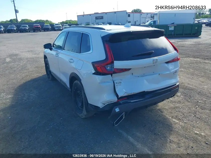 Auction sale of the 2024 Honda CR V , vin: 2HKRS6H94RH208633, lot number: 12633936