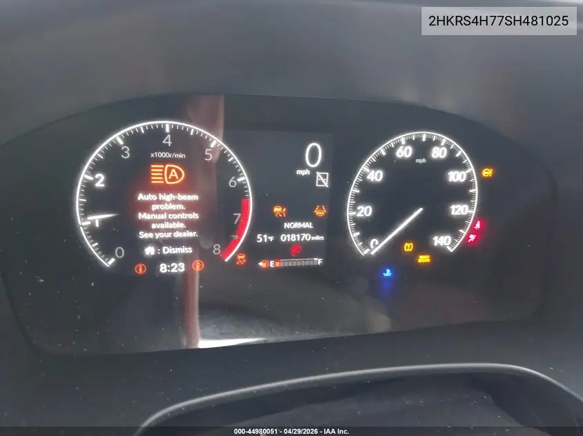 Auction sale of the 2025 Honda CR V , vin: 2HKRS4H77SH481025, lot number: 44980051