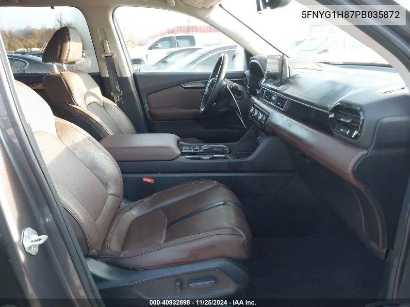 Auction sale of the 2023 Honda Pilot , vin: 5FNYG1H87PB035872, lot number: 40932898