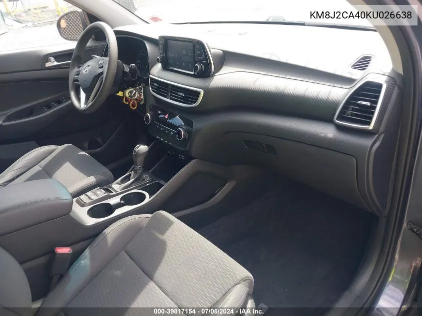 Auction sale of the 2019 Hyundai Tucson , vin: KM8J2CA40KU026638, lot number: 39817154