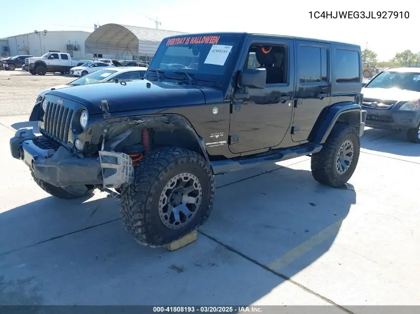 Auction sale of the 2018 Jeep Wrangler , vin: 1C4HJWEG3JL927910, lot number: 41808193