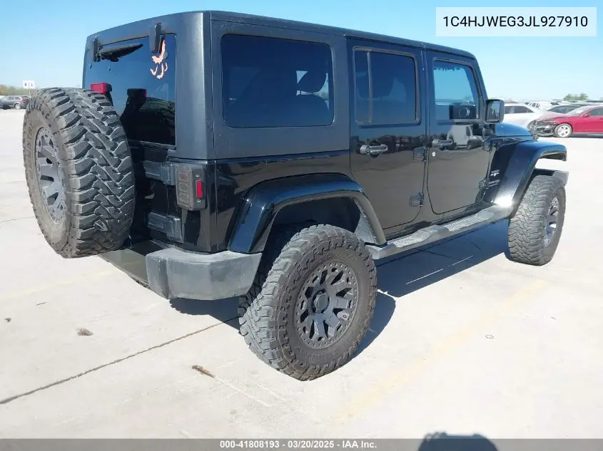 Auction sale of the 2018 Jeep Wrangler , vin: 1C4HJWEG3JL927910, lot number: 41808193