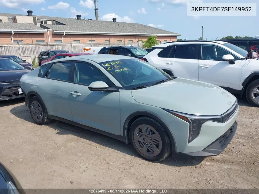 Auction sale of the 2025 Kia K4 , vin: 3KPFT4DE7SE149952, lot number: 12676499