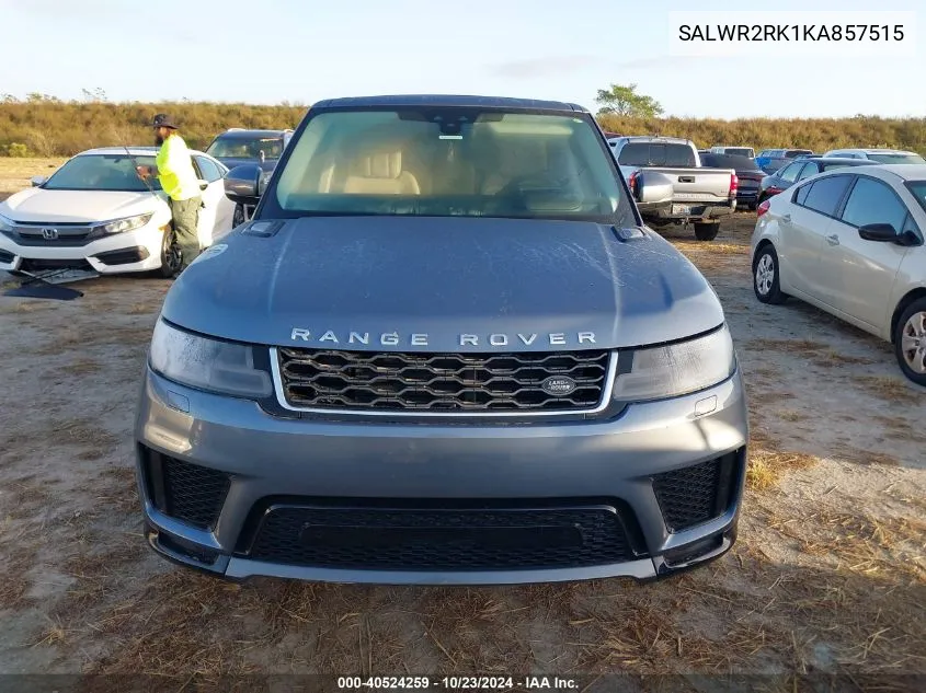 Auction sale of the 2019 Land Rover Range Rover Sport , vin: SALWR2RK1KA857515, lot number: 40524259