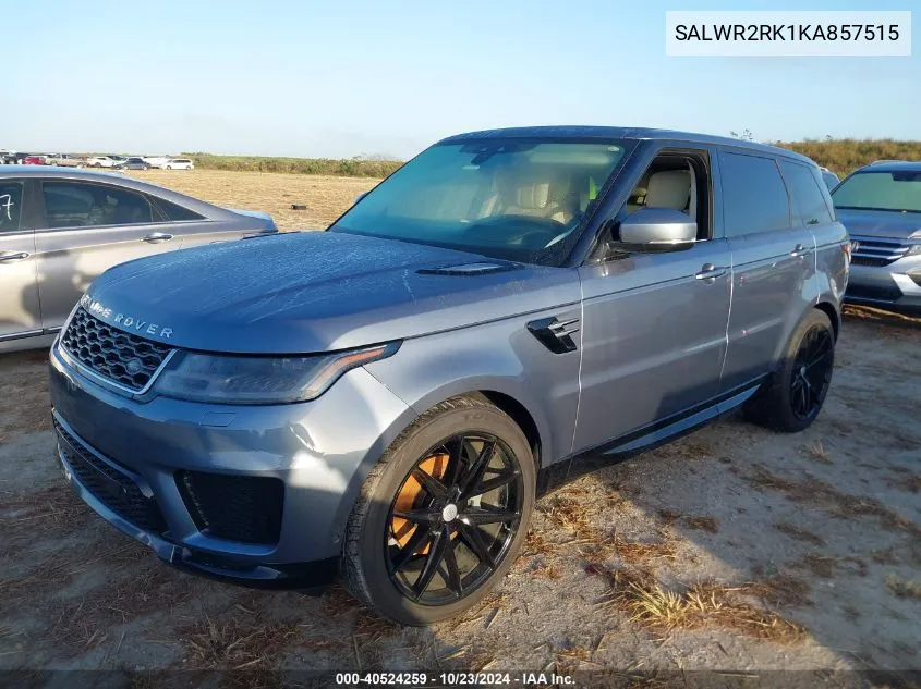 Auction sale of the 2019 Land Rover Range Rover Sport , vin: SALWR2RK1KA857515, lot number: 40524259
