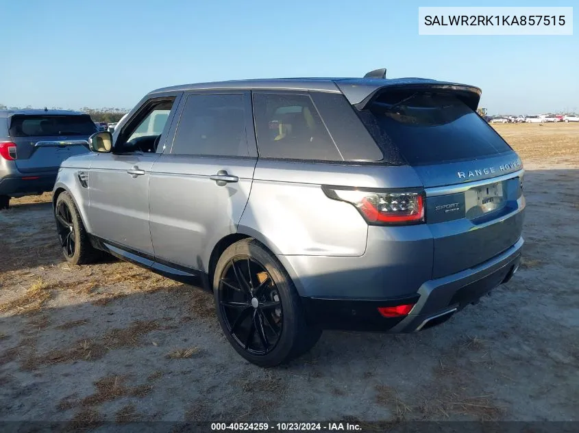 Auction sale of the 2019 Land Rover Range Rover Sport , vin: SALWR2RK1KA857515, lot number: 40524259