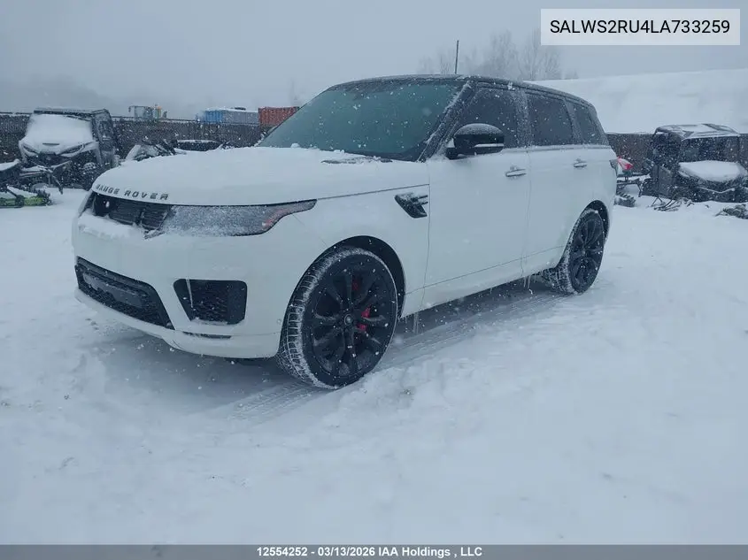 Auction sale of the 2020 Land Rover Range Rover Sport , vin: SALWS2RU4LA733259, lot number: 12554252