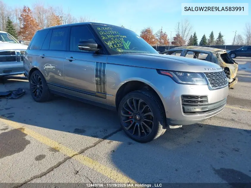 Auction sale of the 2020 Land Rover Range Rover , vin: SALGW2RE9LA583991, lot number: 12449786