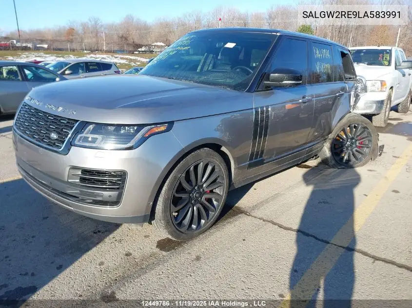 Auction sale of the 2020 Land Rover Range Rover , vin: SALGW2RE9LA583991, lot number: 12449786