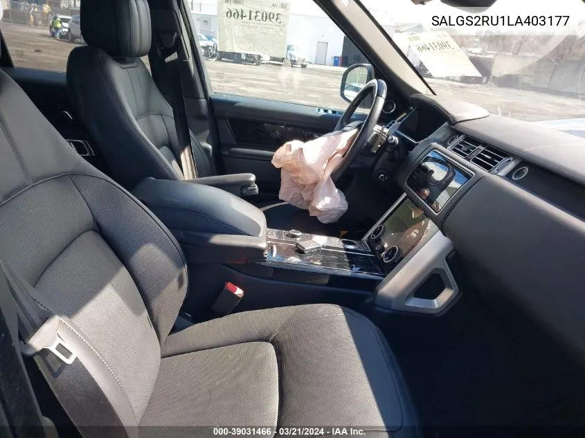 Auction sale of the 2020 Land Rover Range Rover , vin: SALGS2RU1LA403177, lot number: 39031466