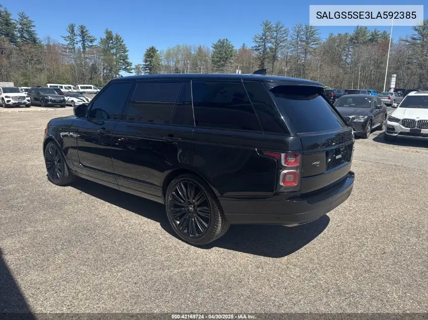 Auction sale of the 2020 Land Rover Range Rover , vin: SALGS5SE3LA592385, lot number: 42169724