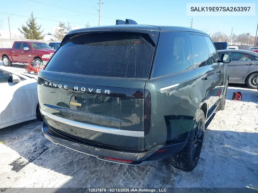 Auction sale of the 2025 Land Rover Range Rover , vin: SALK19E97SA263397, lot number: 12537678