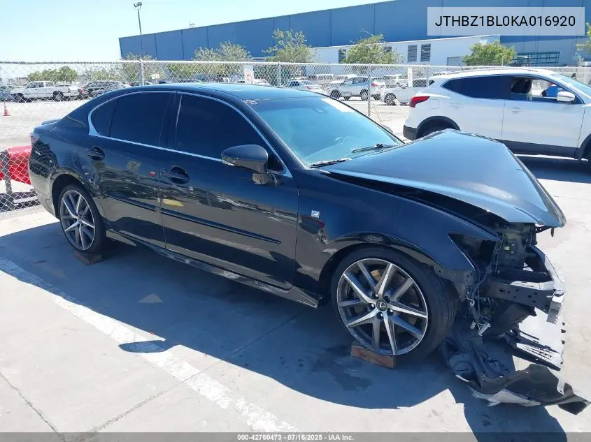 Auction sale of the 2019 Lexus GS , vin: JTHBZ1BL0KA016920, lot number: 42760473