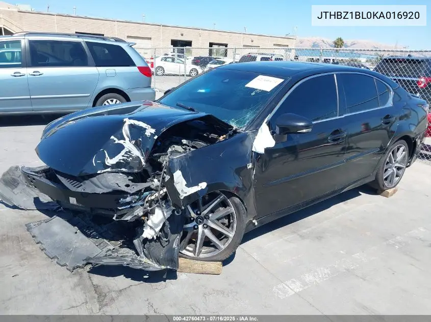 Auction sale of the 2019 Lexus GS , vin: JTHBZ1BL0KA016920, lot number: 42760473