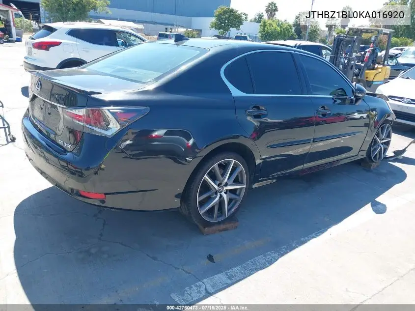 Auction sale of the 2019 Lexus GS , vin: JTHBZ1BL0KA016920, lot number: 42760473